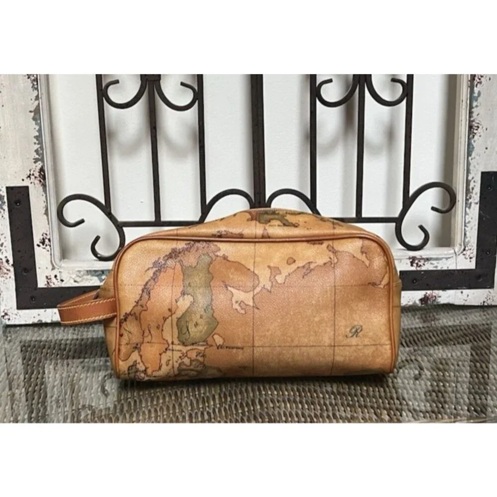 Alviero Martini 1a Classe Geo Classic Bag Iconic Map Print Toiletry Cosmetic Bag